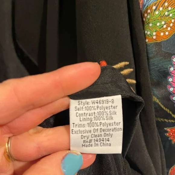 Johnny Was NWT Black Floral Cape - Picture 13 of 13
